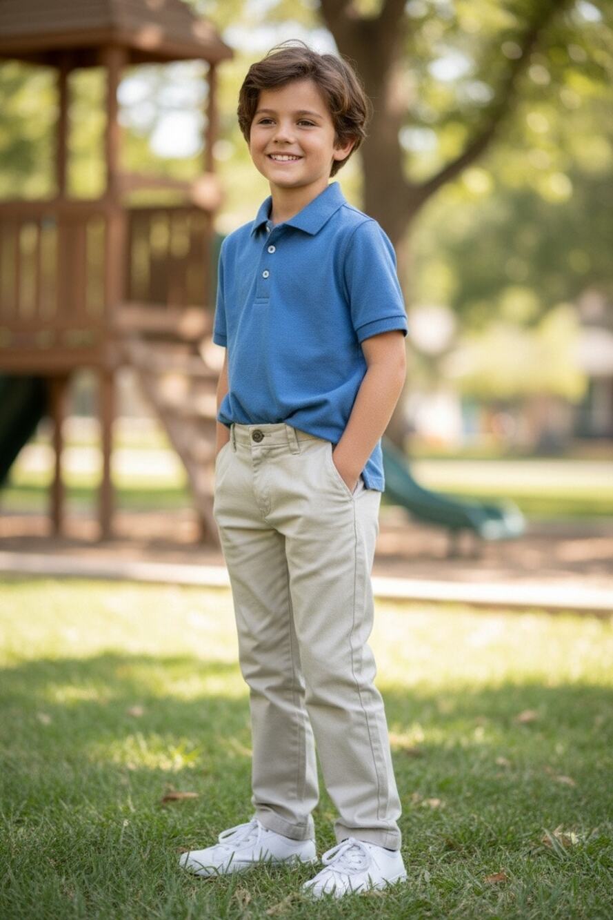 IZOD School Uniform Khaki Pants Boys Sz 7 Regular Adjustable Straight Leg
